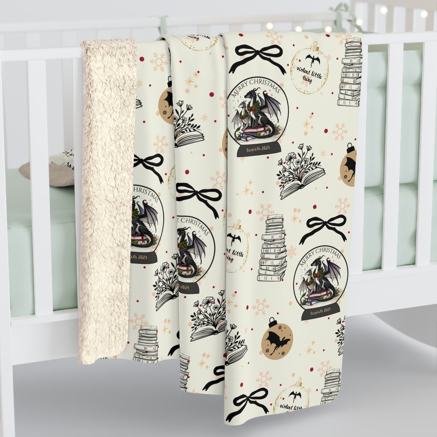 Fourth Wing Blanket, Sherpa Fleece Blanket, Fourth Wing Gift for her, Daughter who Reads, Wife who Reads Romantasy