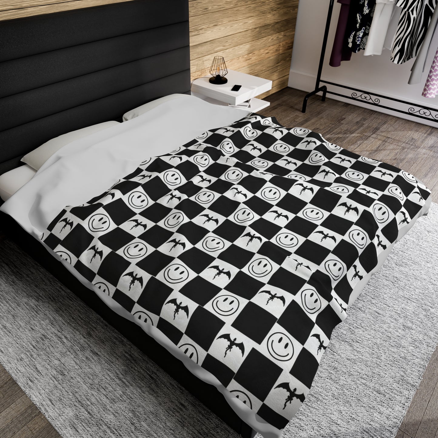 Fourth Wing Blanket Fourth Wing Gift for Her | Checkerboard Bookish Fleece Throw Blanket | Iron Flame Gifts | Bookstagram Merch