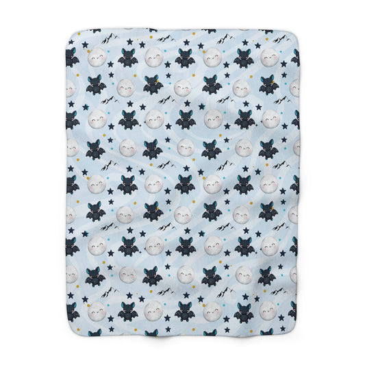 Sherpa Fleece Blanket, Cute Acotar Baby Blanket, Kids Halloween Blanket, Outdoorsy Mountain Bats, Celestial Moons, Boys Blue Fleece, Hygge