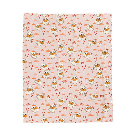 Spooky Season Halloween Blnket Mushromm bl let Retro Shrooms Y2k Bookish Book Nook Pink Cottage Core Velveteen Plush Blanket
