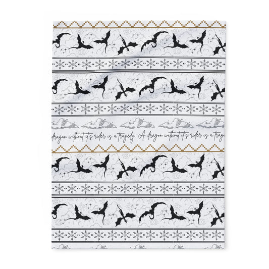 Fourth Wing Blanket Gift for Her Bookstagram Merch Booktok Fleece Throw Bookish Bedding Basgiath Home Decor Christmas Fair Isle Bedding