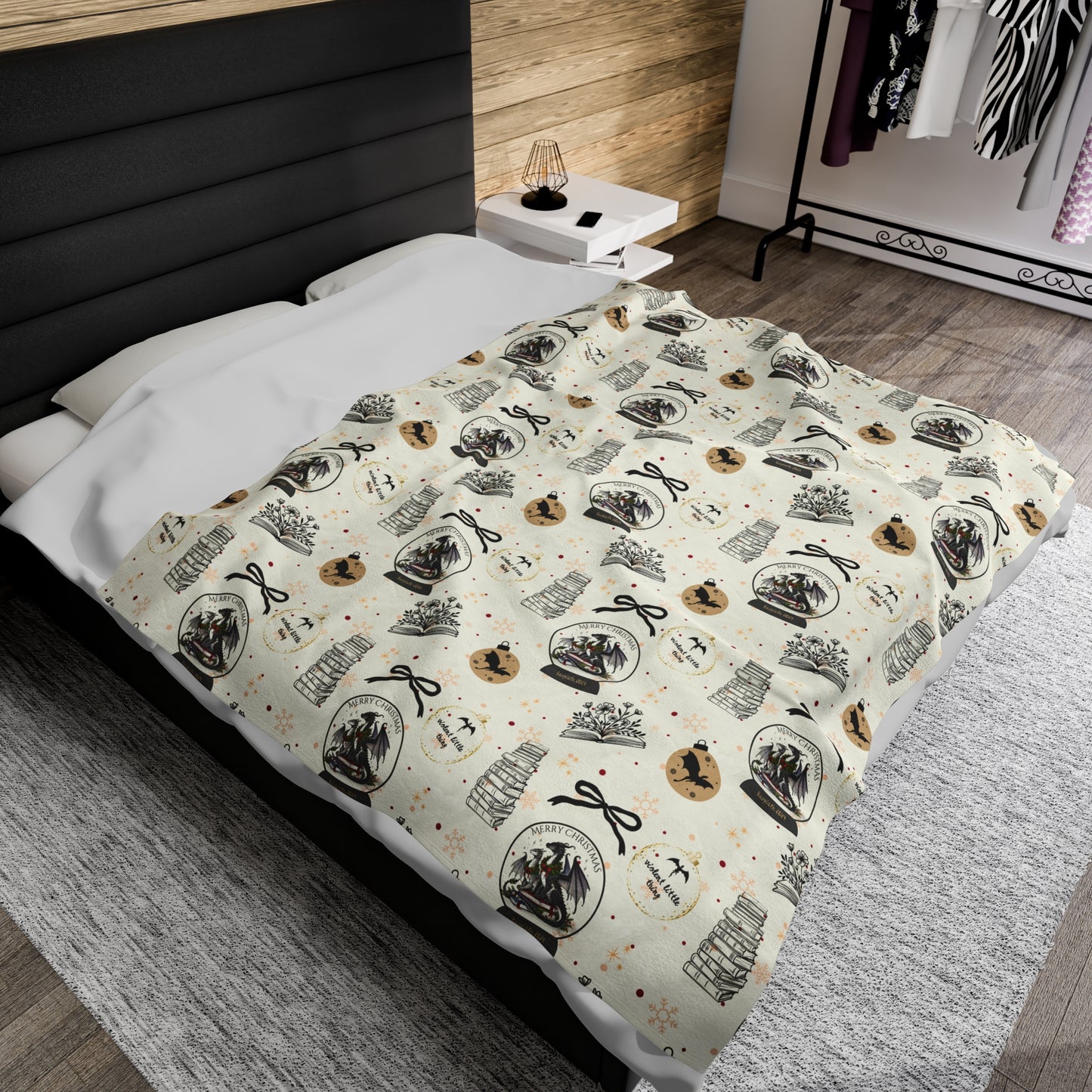 Velveteen Plush Blanket | Dragons Romantasy | Booktok Merch| Bookish Gift for Fantasy Lovers