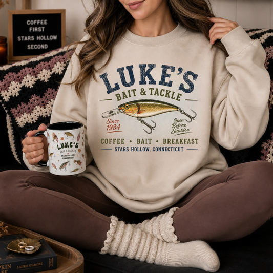 Luke’s Bait & Tackle Sweatshirt | Stars Hollow Cozy Crewneck | Gilmore Girls Inspired Pullover | Bookish Fall Sweatshirt