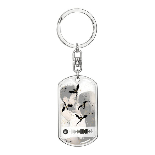 Personalized Couples Keychain for Boyfriend, Custom Photo Keychain, Spotify Music Code, Sentimental Gifts for Girlfriend, Engraved Keychain