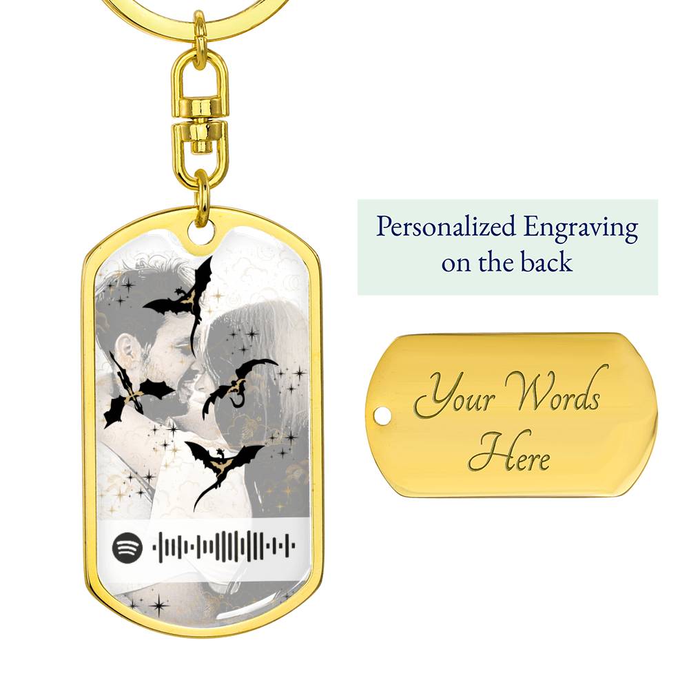 Personalized Couples Keychain for Boyfriend, Custom Photo Keychain, Spotify Music Code, Sentimental Gifts for Girlfriend, Engraved Keychain