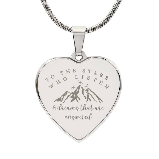 Acotar Necklace, To the Stars who Listen, Engraved Heart, Feyre and Rhysand Gift, Personalized Bookish Gifts, Booktok Necklace
