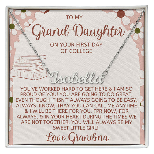 First day of college Necklace - Personalized Name
