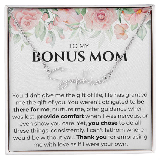 Bonus mom name necklace