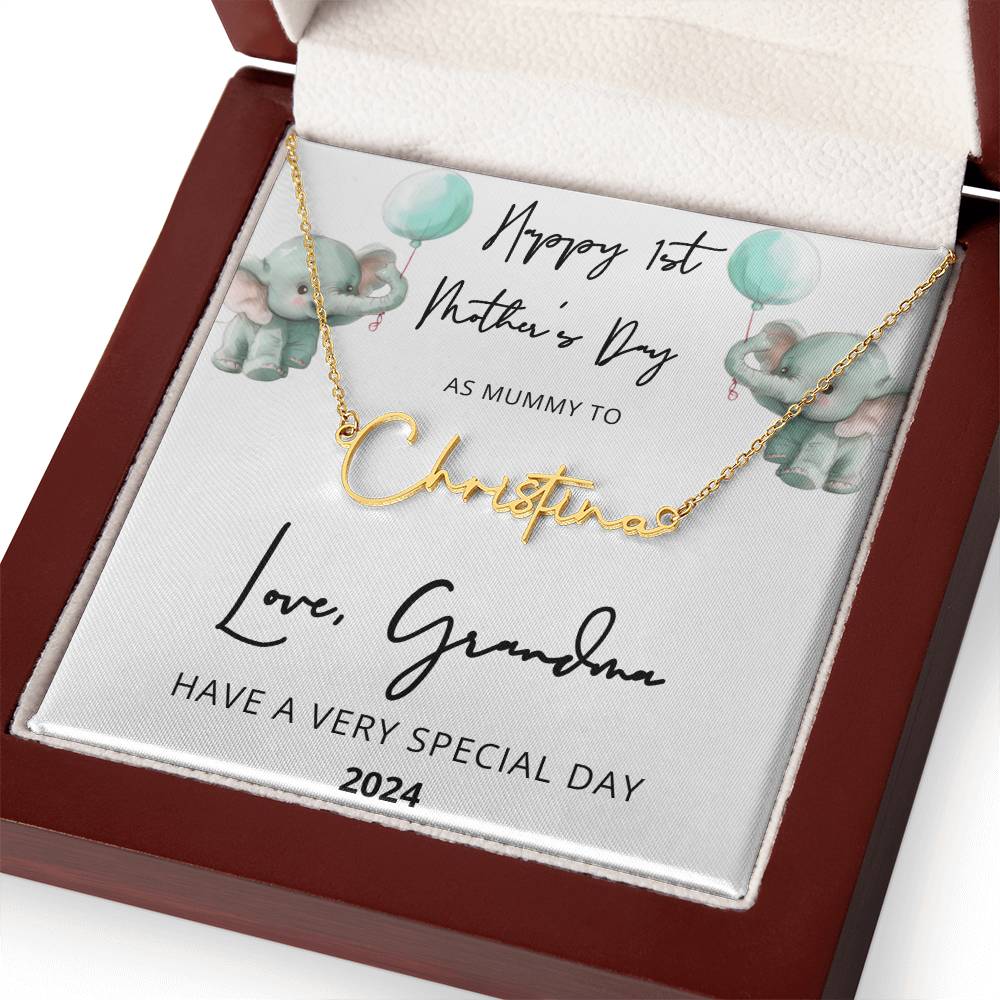 Personalized First Time Mom Gift, 1st Time Mummy, Gift for new Mum, Kids Name Necklace, Gift from Husband, Mother, Grandma, Baby