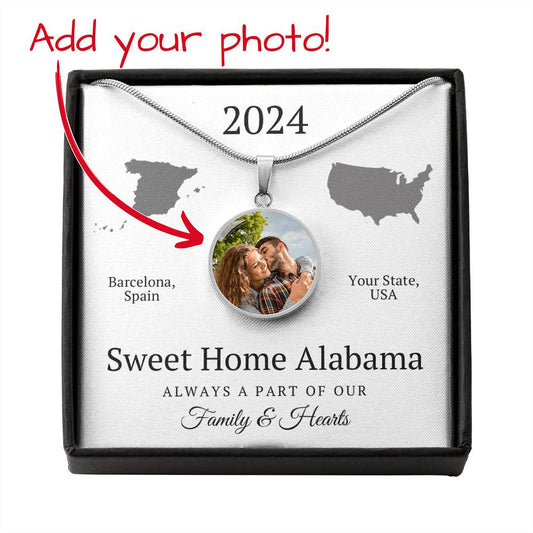 Personalized exchange student necklace keepsake
