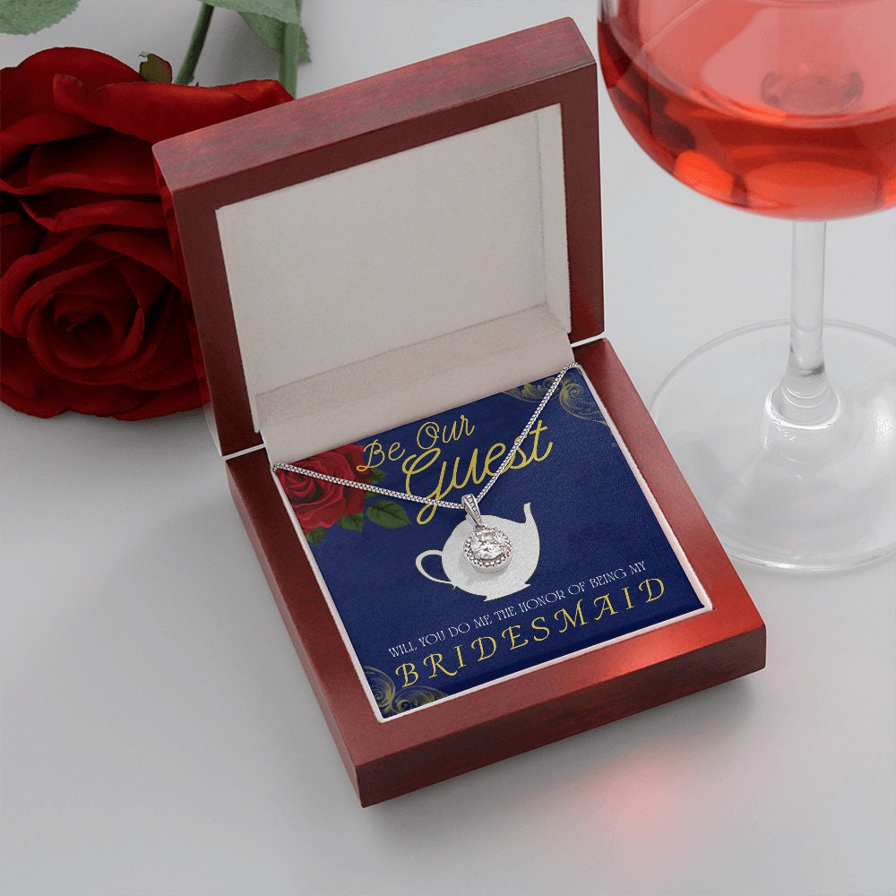 Teapot Bridesmaid Proposal Necklace