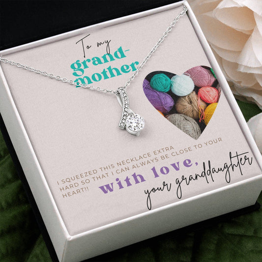 Necklace for Grandmother, for Mothers Day, Birthday, Special Occasion, from granddaughter, knitting, crochet, yarn