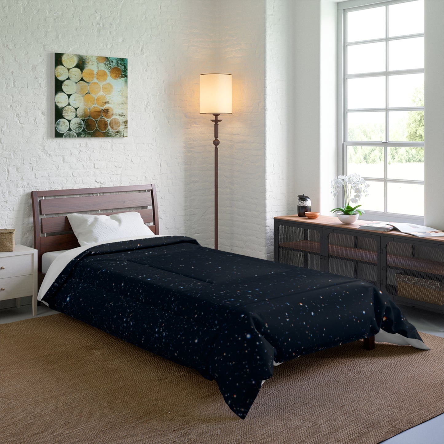 Celestial Comforter - Night Sky Bedding for Cozy Nights, Starry Queen Quilt, A Court of Thorns and Roses Blanket, Celestial Bedroom Decor,