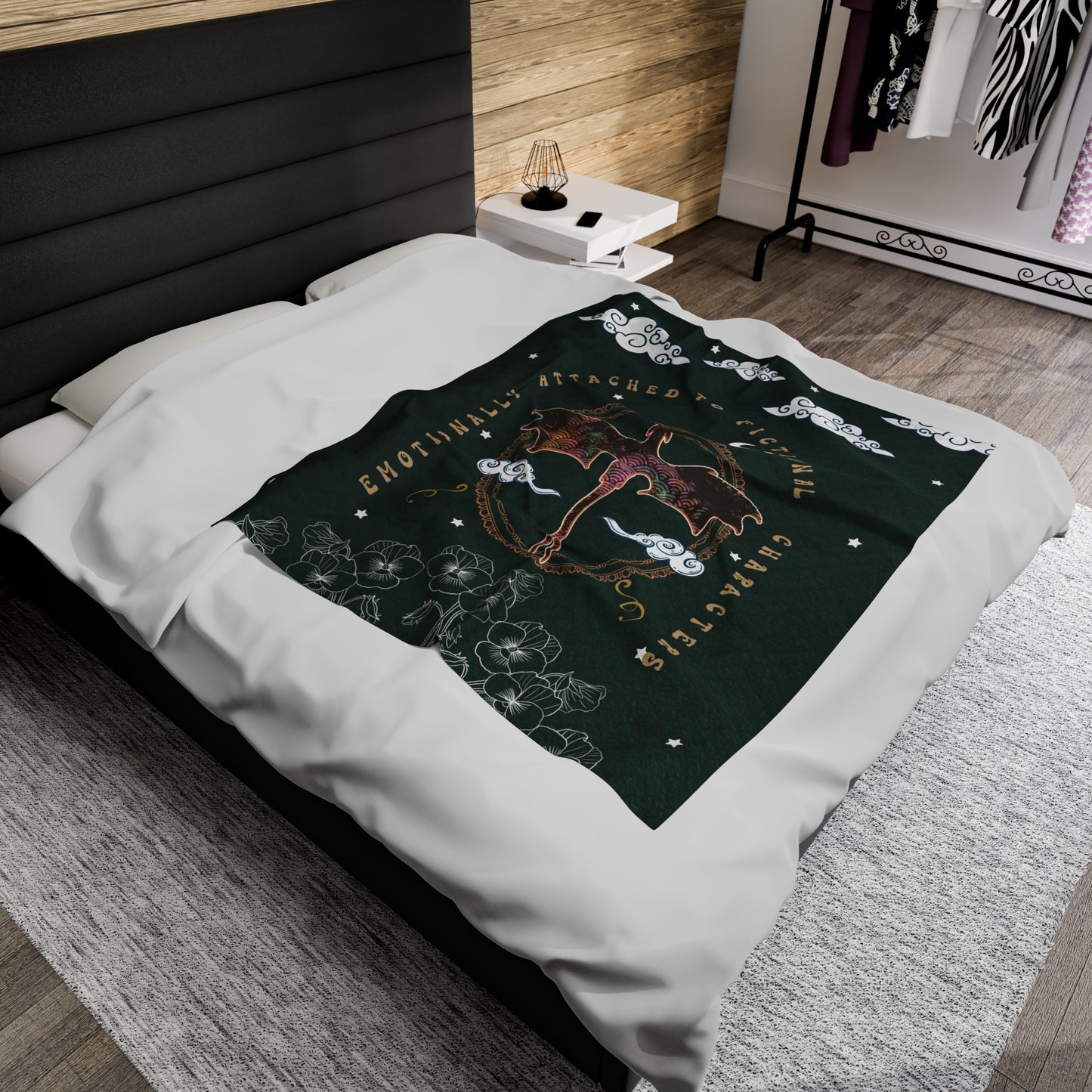 Fourth Wing inspired Blanket Bookish Gift for Her | Andarna Bookish Fleece Throw Blanket | Onyx Storm Inspired | Bookstagram Merch