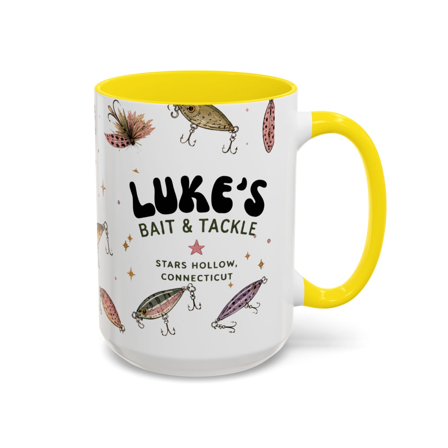Luke’s Bait & Tackle Fishing Mug – Vintage Lure Coffee Cup (11/15oz)
