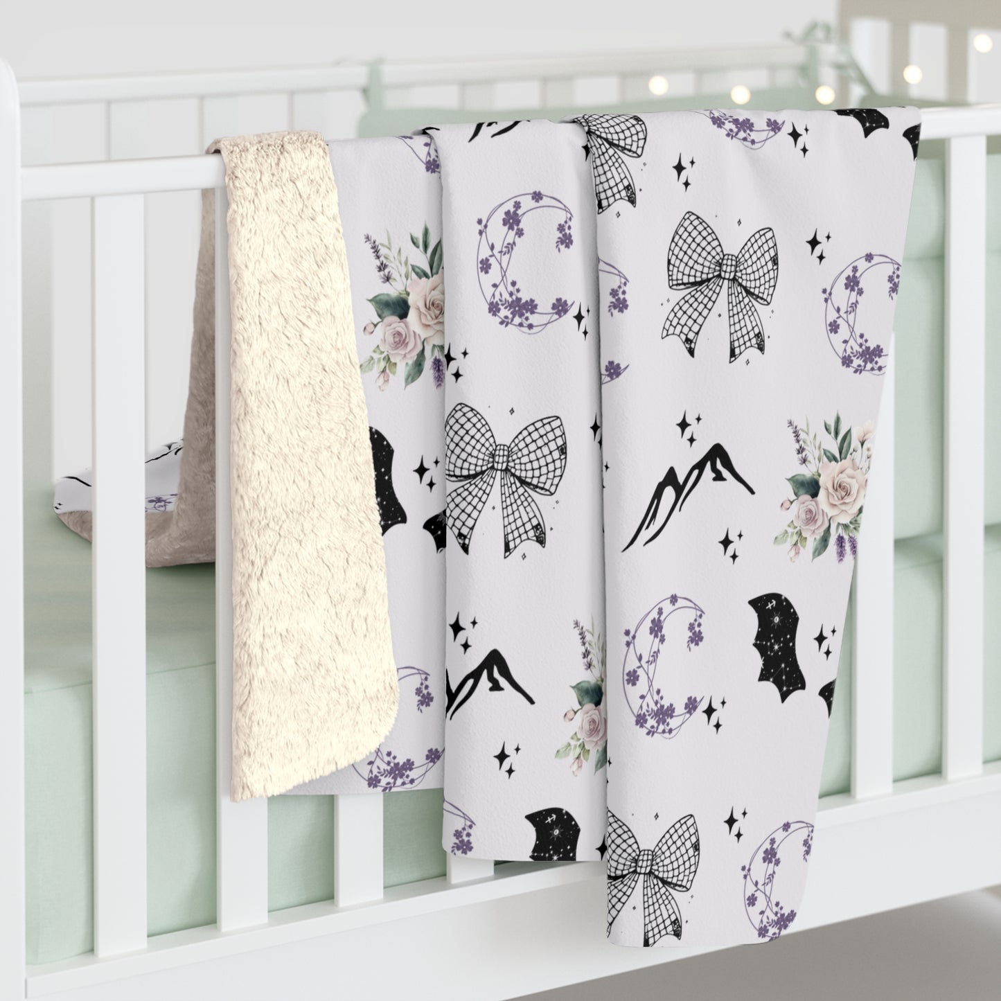 Acotar Blanket Bookish Nursery Decor Baby Shower Gift for Reader Friend Purple Throw Blanket Romantasy Bedding