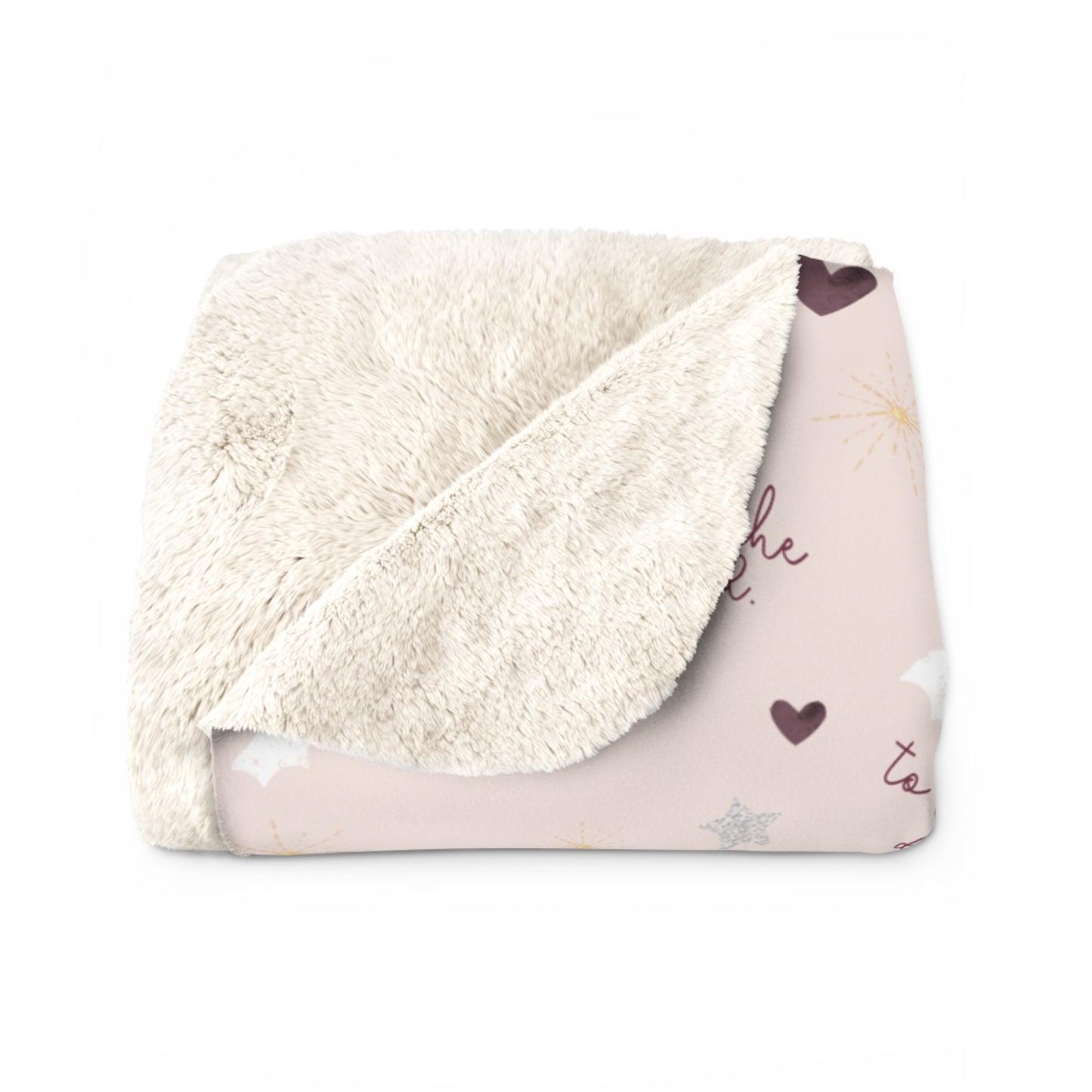 Sherpa Fleece Blanket - Cute Pink ACOTAR Nursery Baby Shower Gift, New Mom Gift, Velaris Nursery Decor, Burgundy Wings Fairies, Newborn