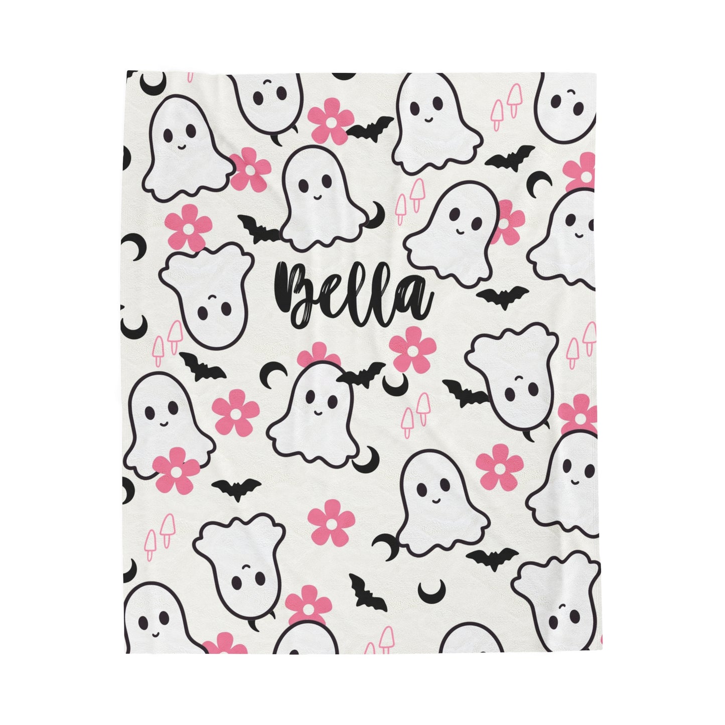 Halloween Baby Blanket, Pink Ghost Blanket, Halloween Throw, Teen Halloween
