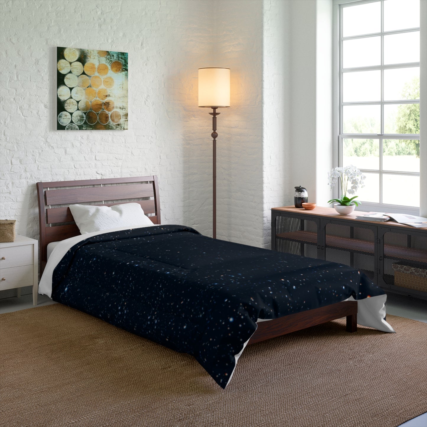 Celestial Comforter - Night Sky Bedding for Cozy Nights, Starry Queen Quilt, A Court of Thorns and Roses Blanket, Celestial Bedroom Decor,