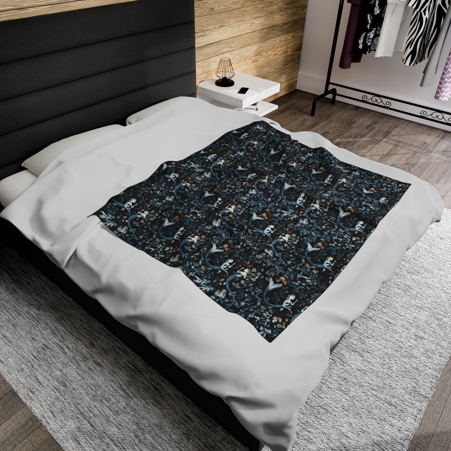 Mermaid Blanket, Dark Academia Blanket, Booktok Merch, Gift for Reader, Mermaid Bedding, Mermaid Bedroom Decor, Romantasy Boho Throw Blanket