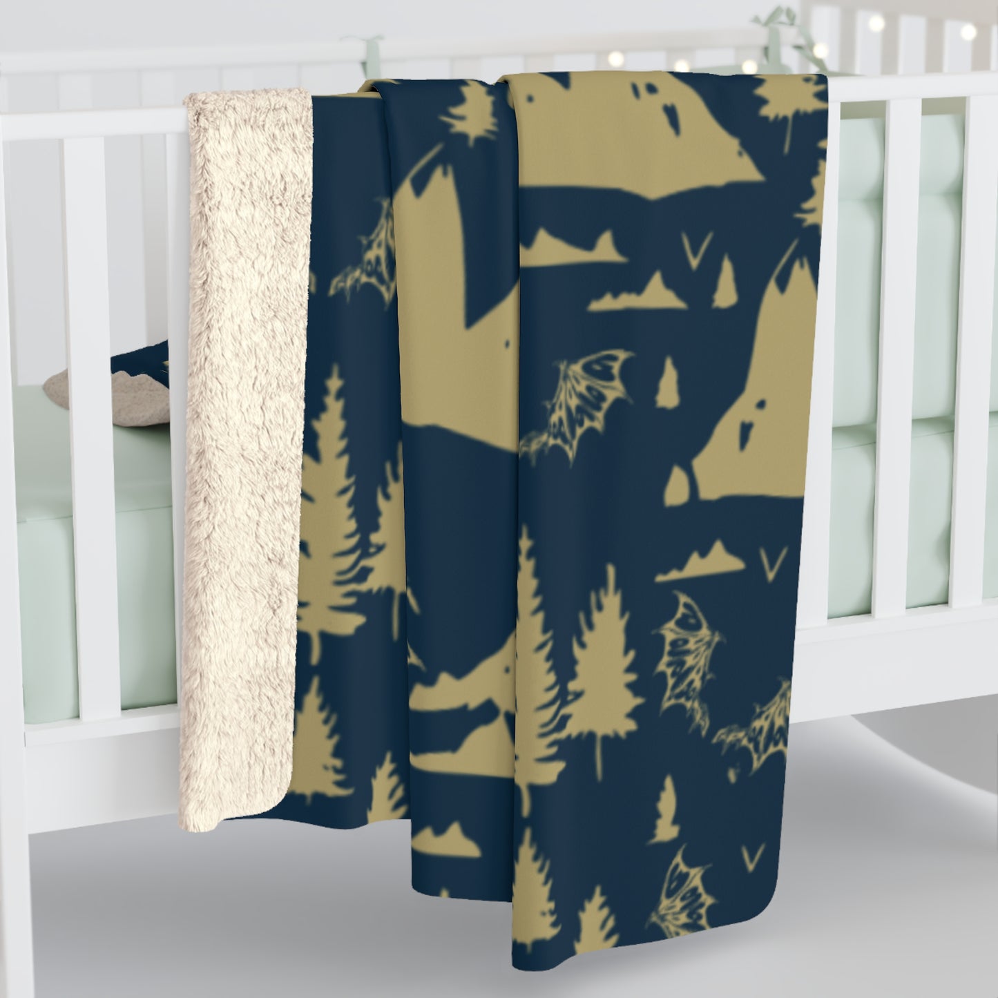 Cozy Acotar Sherpa Fleece Blanket, Crib Blanket Baby Shower Gift for Reader Romantasy Home Decor Celestial Bedding, Soft Plush Throw, Warm