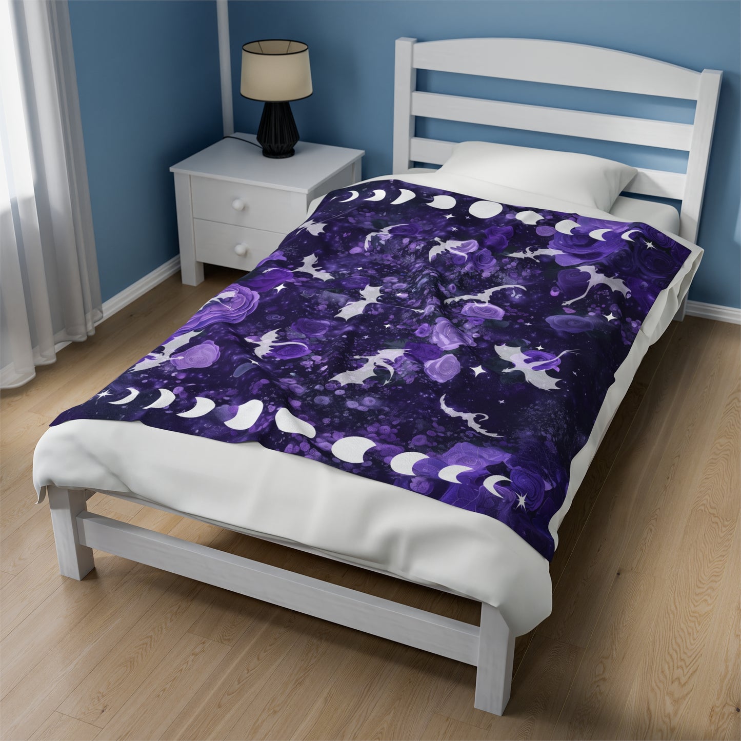 Purple Fantasy Blanket Castlecore Home Decor Velvet like Velveteen Throw Coverlet Fourth Wing Reader Booktok Merch