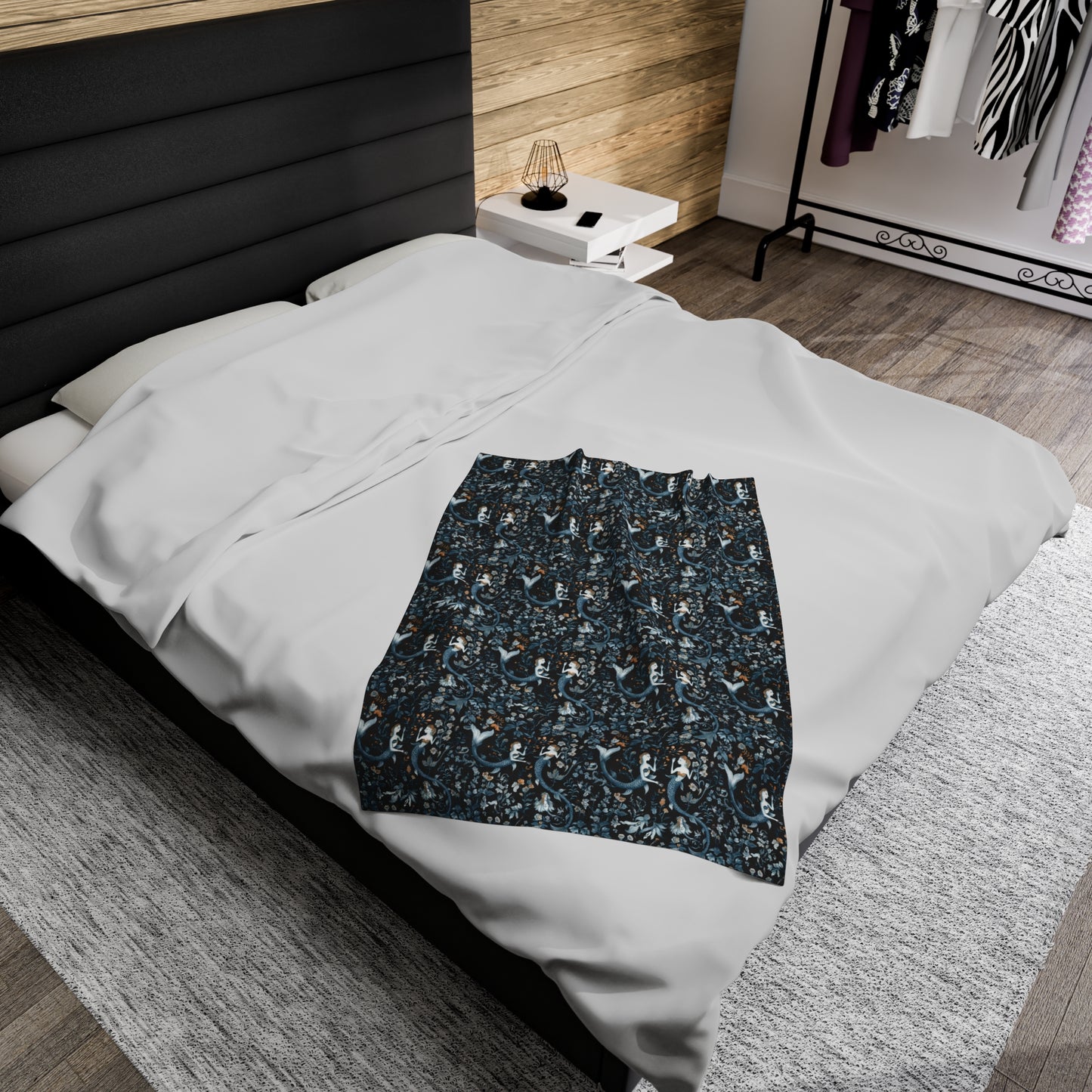 Mermaid Blanket, Dark Academia Blanket, Booktok Merch, Gift for Reader, Mermaid Bedding, Mermaid Bedroom Decor, Romantasy Boho Throw Blanket