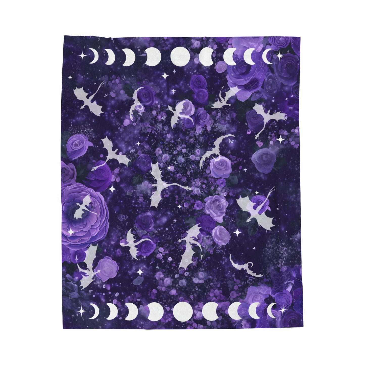 Purple Fantasy Blanket Castlecore Home Decor Velvet like Velveteen Throw Coverlet Fourth Wing Reader Booktok Merch