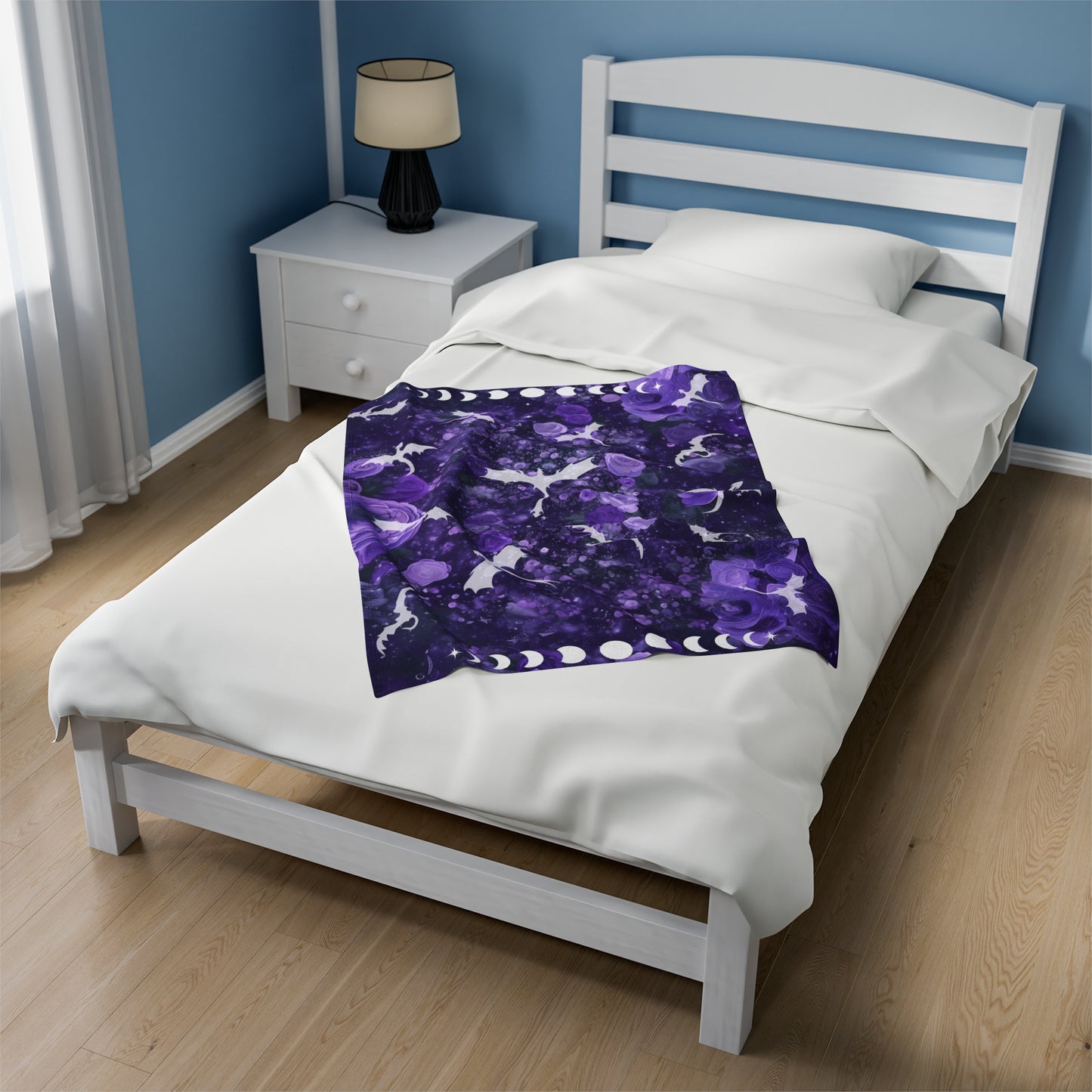 Purple Fantasy Blanket Castlecore Home Decor Velvet like Velveteen Throw Coverlet Fourth Wing Reader Booktok Merch