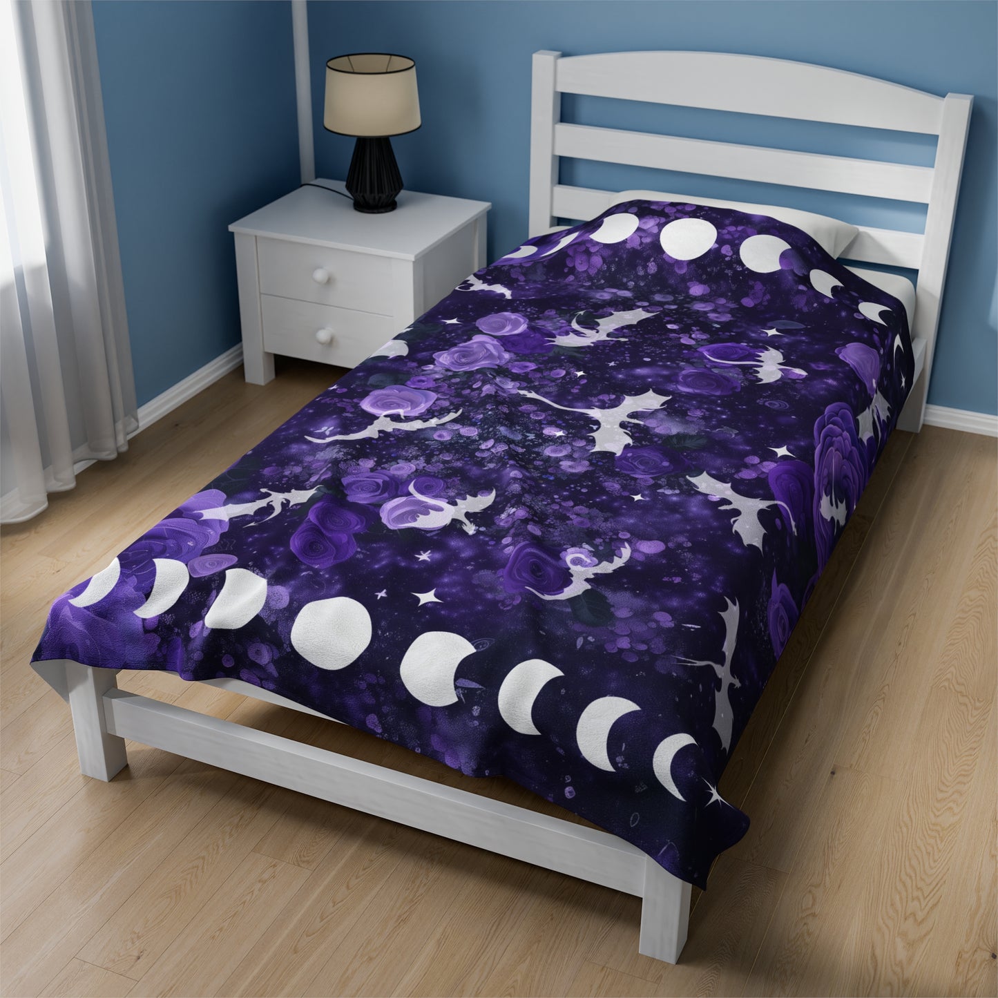 Purple Fantasy Blanket Castlecore Home Decor Velvet like Velveteen Throw Coverlet Fourth Wing Reader Booktok Merch