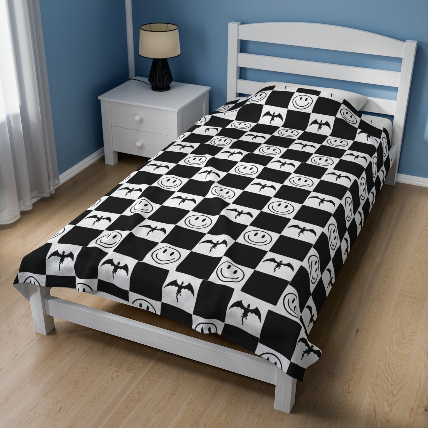 Fourth Wing Blanket Fourth Wing Gift for Her | Checkerboard Bookish Fleece Throw Blanket | Iron Flame Gifts | Bookstagram Merch