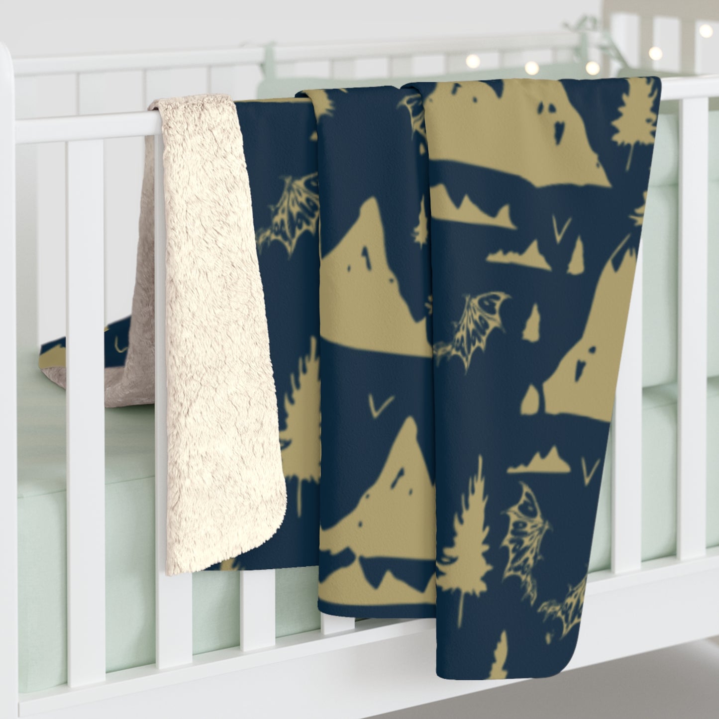 Cozy Acotar Sherpa Fleece Blanket, Crib Blanket Baby Shower Gift for Reader Romantasy Home Decor Celestial Bedding, Soft Plush Throw, Warm