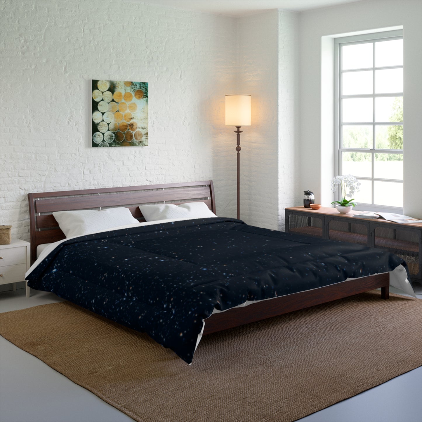 Celestial Comforter - Night Sky Bedding for Cozy Nights, Starry Queen Quilt, A Court of Thorns and Roses Blanket, Celestial Bedroom Decor,