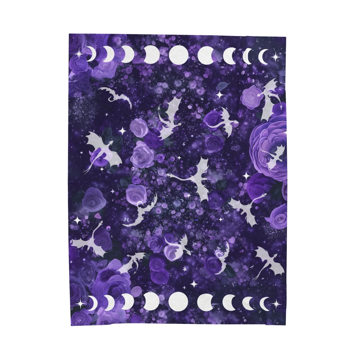 Purple Fantasy Blanket Castlecore Home Decor Velvet like Velveteen Throw Coverlet Fourth Wing Reader Booktok Merch
