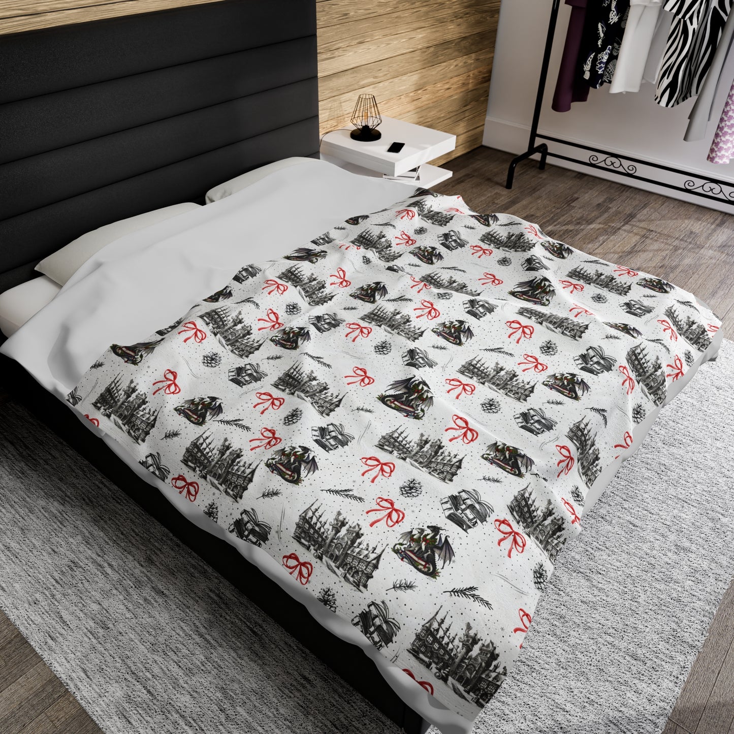 Velveteen Plush Blanket | Dragons Romantasy | Booktok Merch| Bookish Gift for Fantasy Lovers