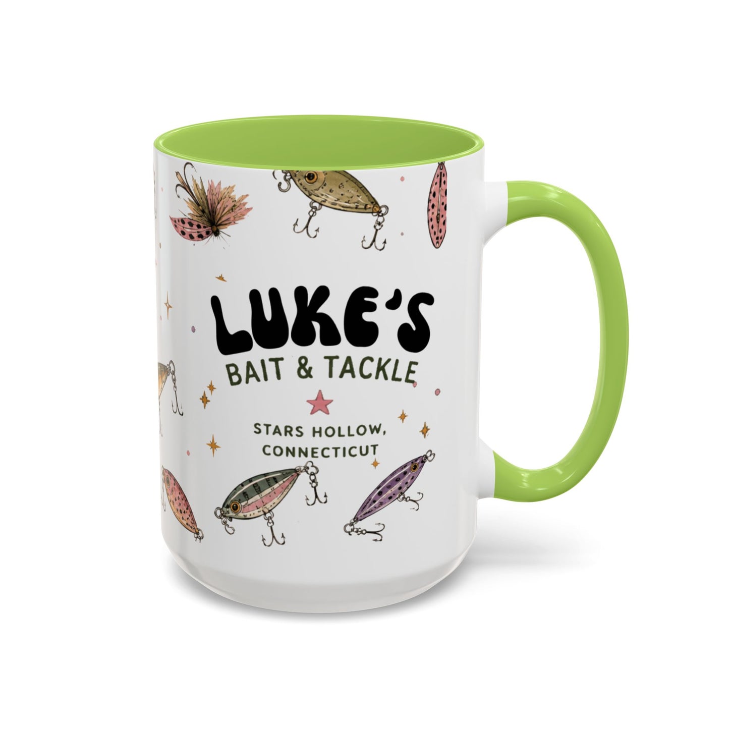 Luke’s Bait & Tackle Fishing Mug – Vintage Lure Coffee Cup (11/15oz)