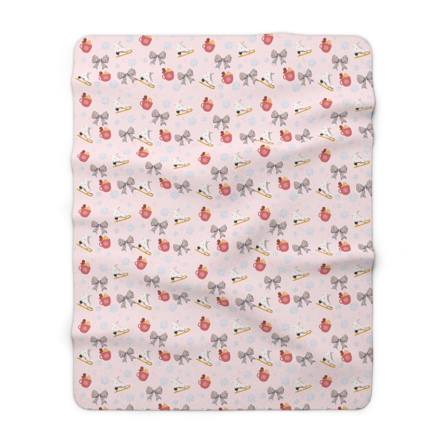 Sherpa Fleece Blanket - Pink Christmas Disco Girls Winter Throw Mirror Ball Home Decor, Viral Gift