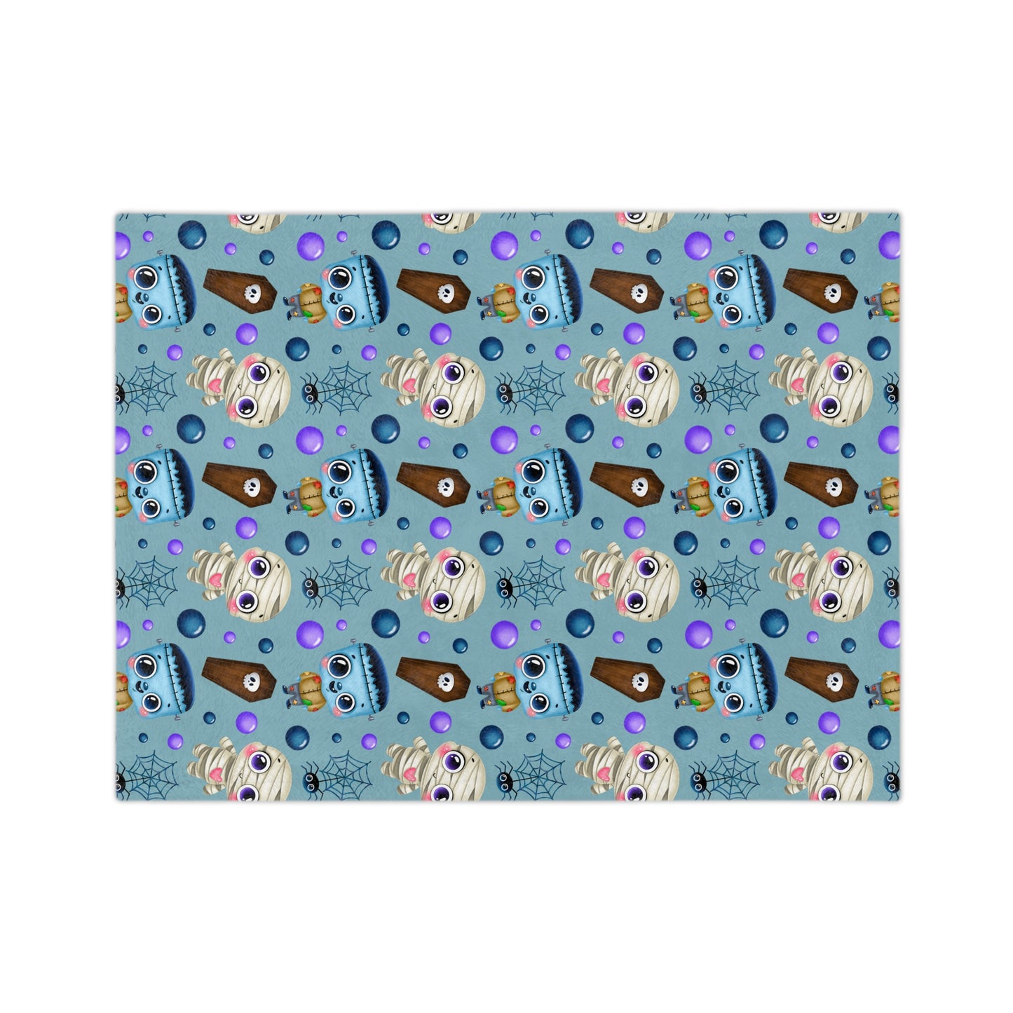 Cute Monster Halloween Blanket, Velveteen Minky for Spooky Season, Boys Throw Blanket, Toddler Frankenstein Halloween Baby