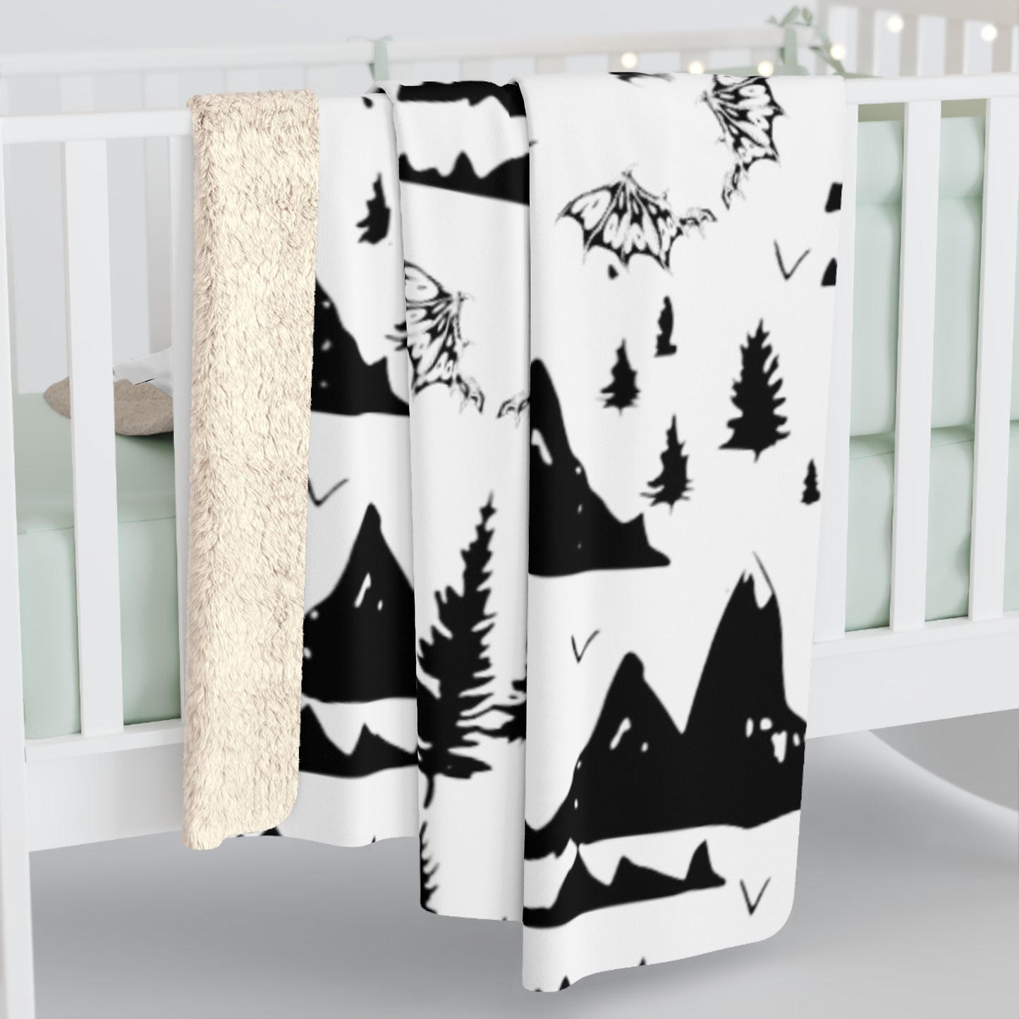 Cozy Acotar Sherpa Fleece Blanket, Crib Blanket Baby Shower Gift for Reader Romantasy Home Decor Celestial Bedding, Soft Plush Throw, Warm