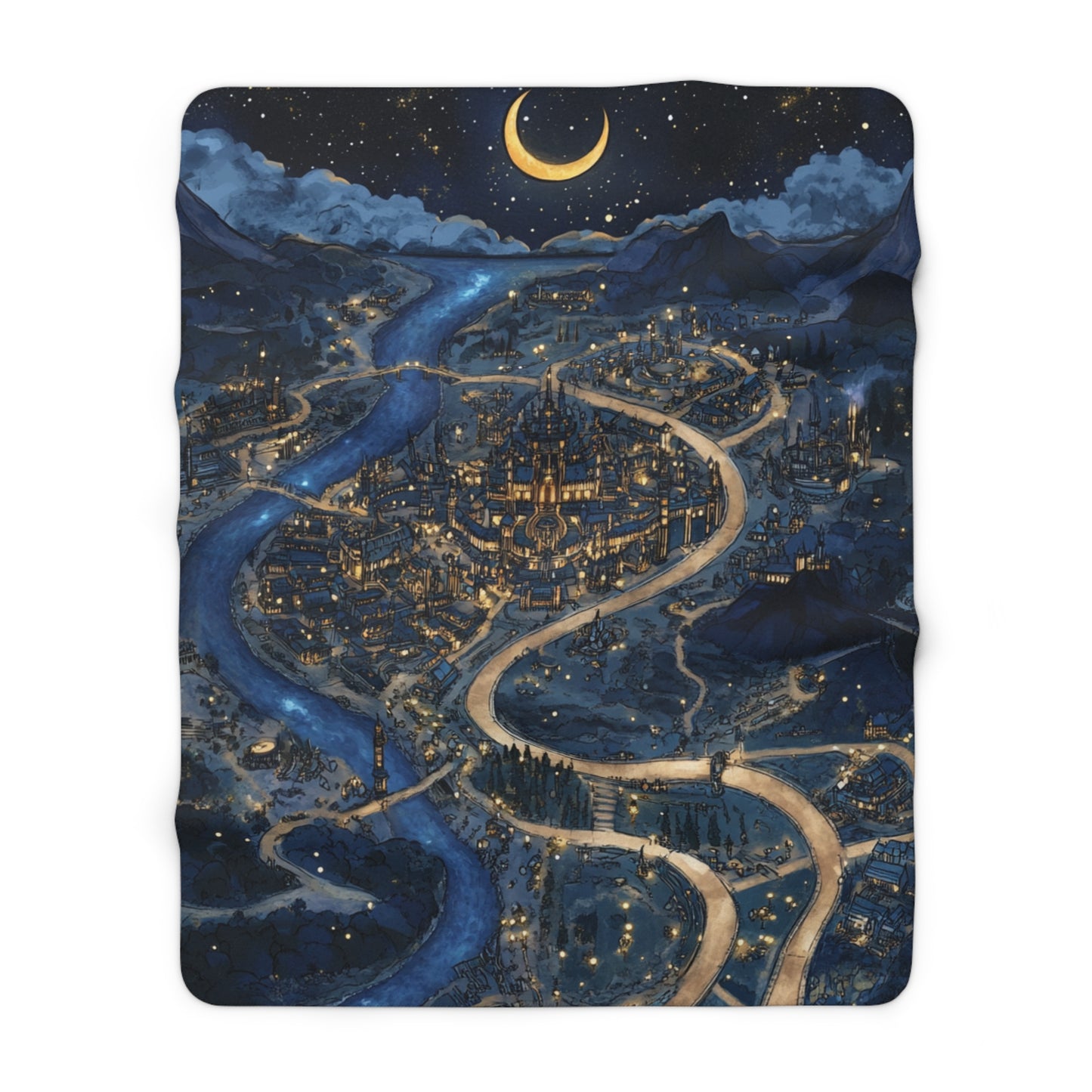 Sherpa Fleece Blanket, Cute Acotar Baby Blanket, Kids Halloween Blanket, Outdoorsy Mountain Bats, Celestial Moons, Boys Blue Fleece, Hygge