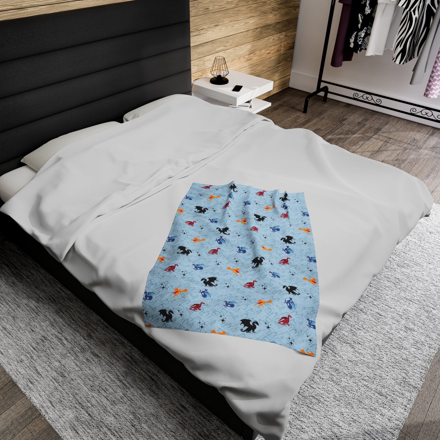 Blue Dragon Blanket Fourth Wing Gift for Her | Bookish Fleece Throw Blanket | Iron Flame Gifts | Bookstagram Merch