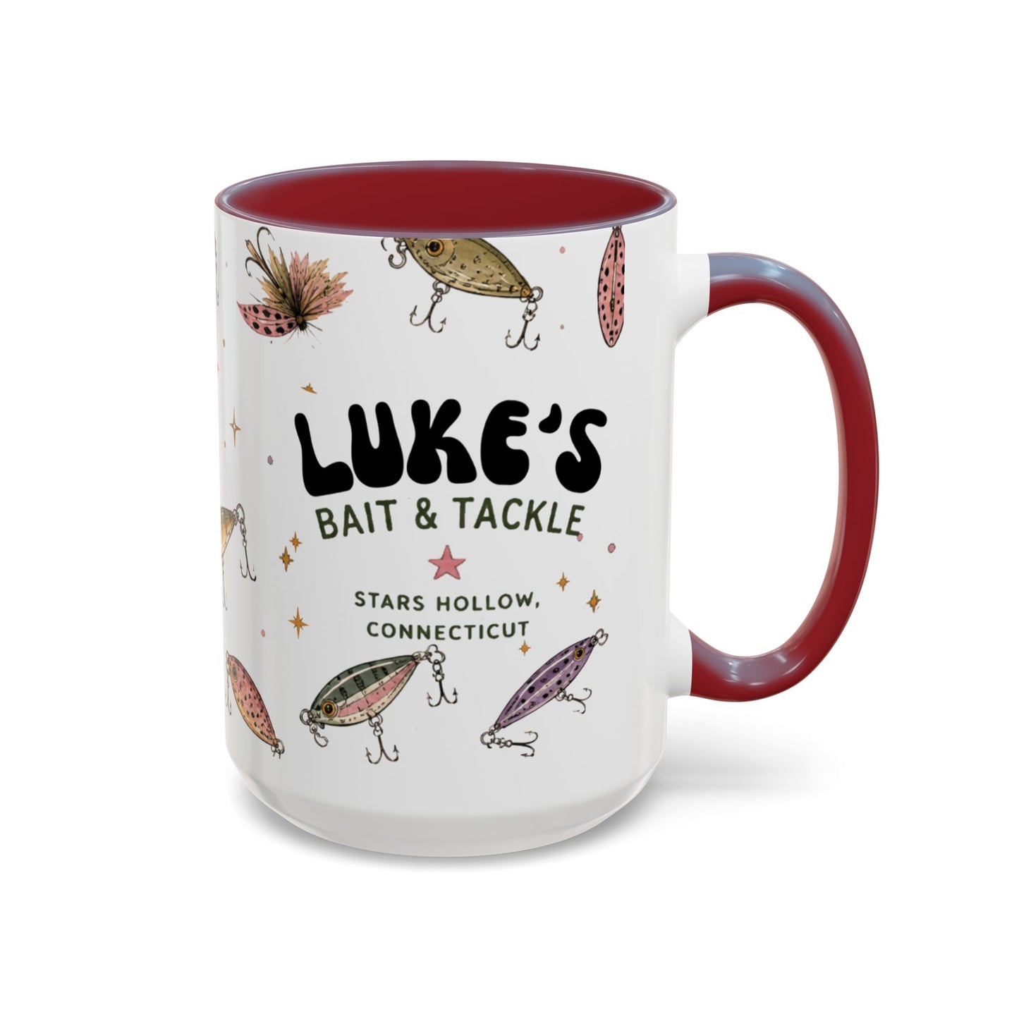 Luke’s Bait & Tackle Fishing Mug – Vintage Lure Coffee Cup (11/15oz)