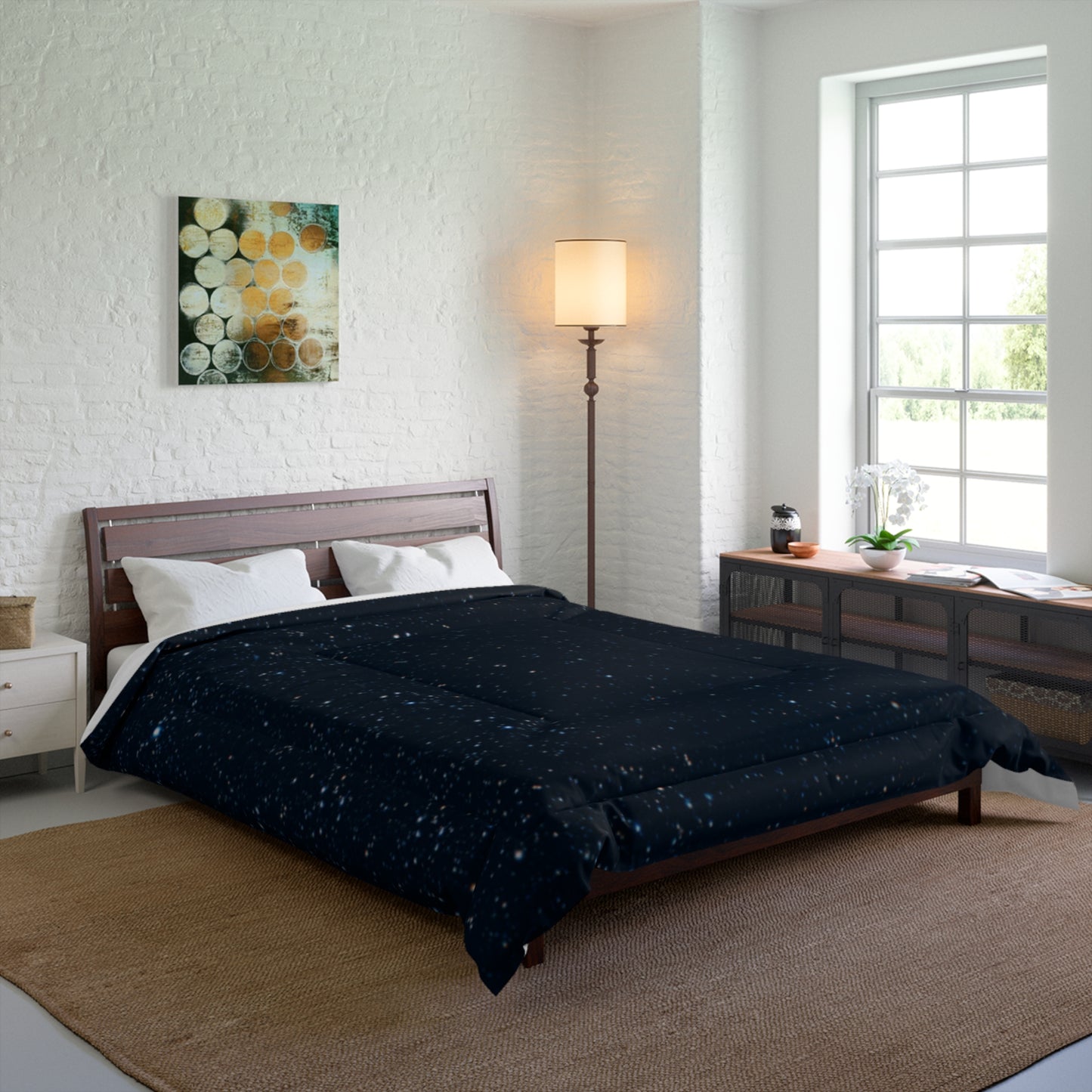 Celestial Comforter - Night Sky Bedding for Cozy Nights, Starry Queen Quilt, A Court of Thorns and Roses Blanket, Celestial Bedroom Decor,