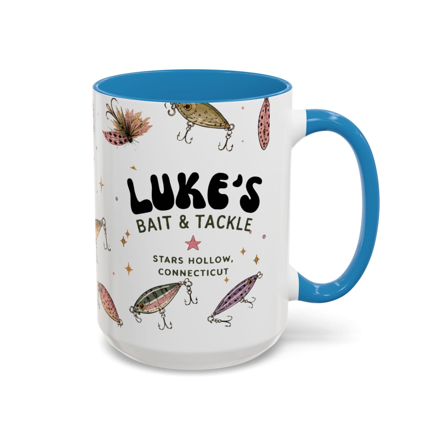 Luke’s Bait & Tackle Fishing Mug – Vintage Lure Coffee Cup (11/15oz)