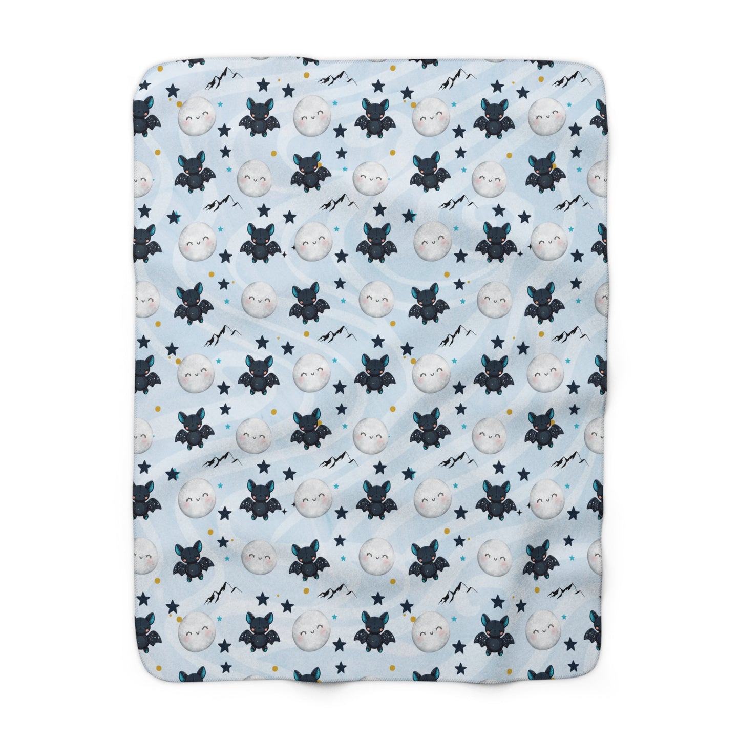 Sherpa Fleece Blanket, Cute Acotar Baby Blanket, Kids Halloween Blanket, Outdoorsy Mountain Bats, Celestial Moons, Boys Blue Fleece, Hygge