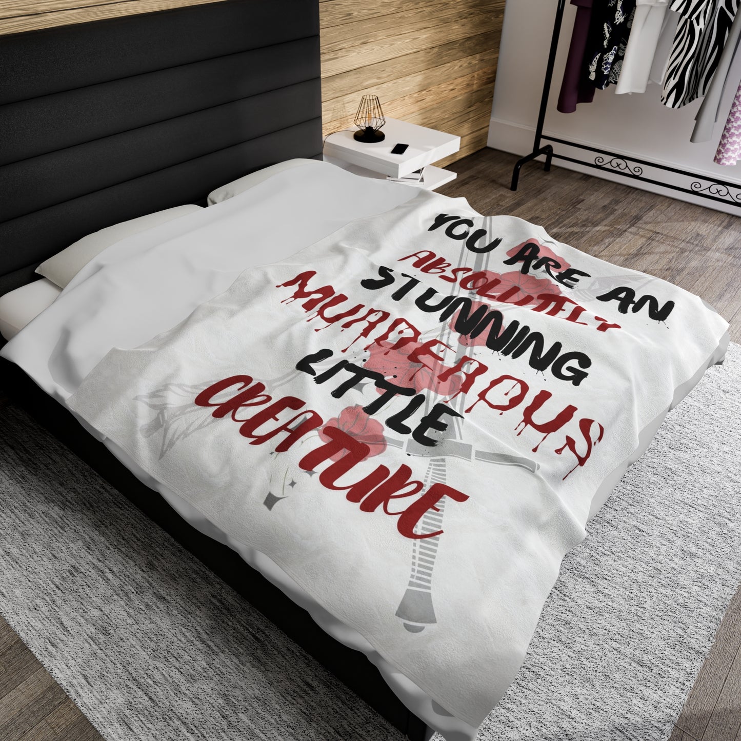 Velveteen Plush Blanket | Stunning Creature Blood and Ash | I Have Risen to Take Back What Is Mine| Bookish Gift for Fantasy Lovers