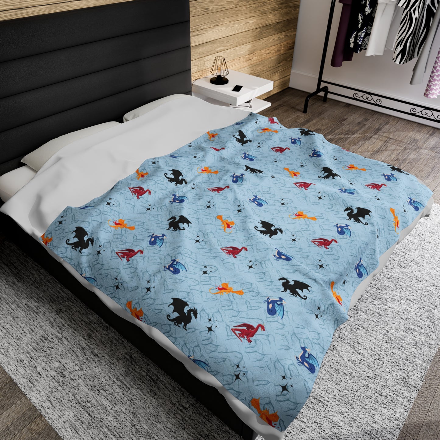 Blue Dragon Blanket Fourth Wing Gift for Her | Bookish Fleece Throw Blanket | Iron Flame Gifts | Bookstagram Merch