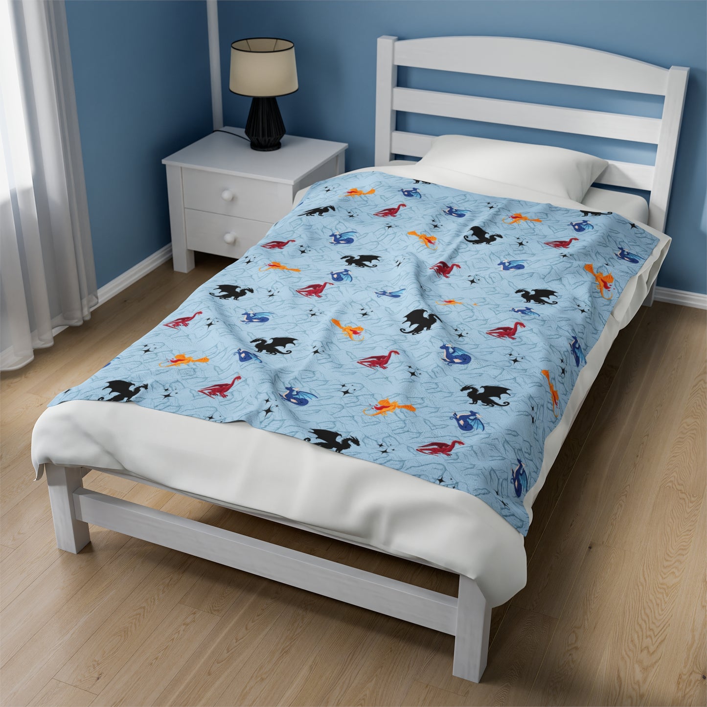Blue Dragon Blanket Fourth Wing Gift for Her | Bookish Fleece Throw Blanket | Iron Flame Gifts | Bookstagram Merch