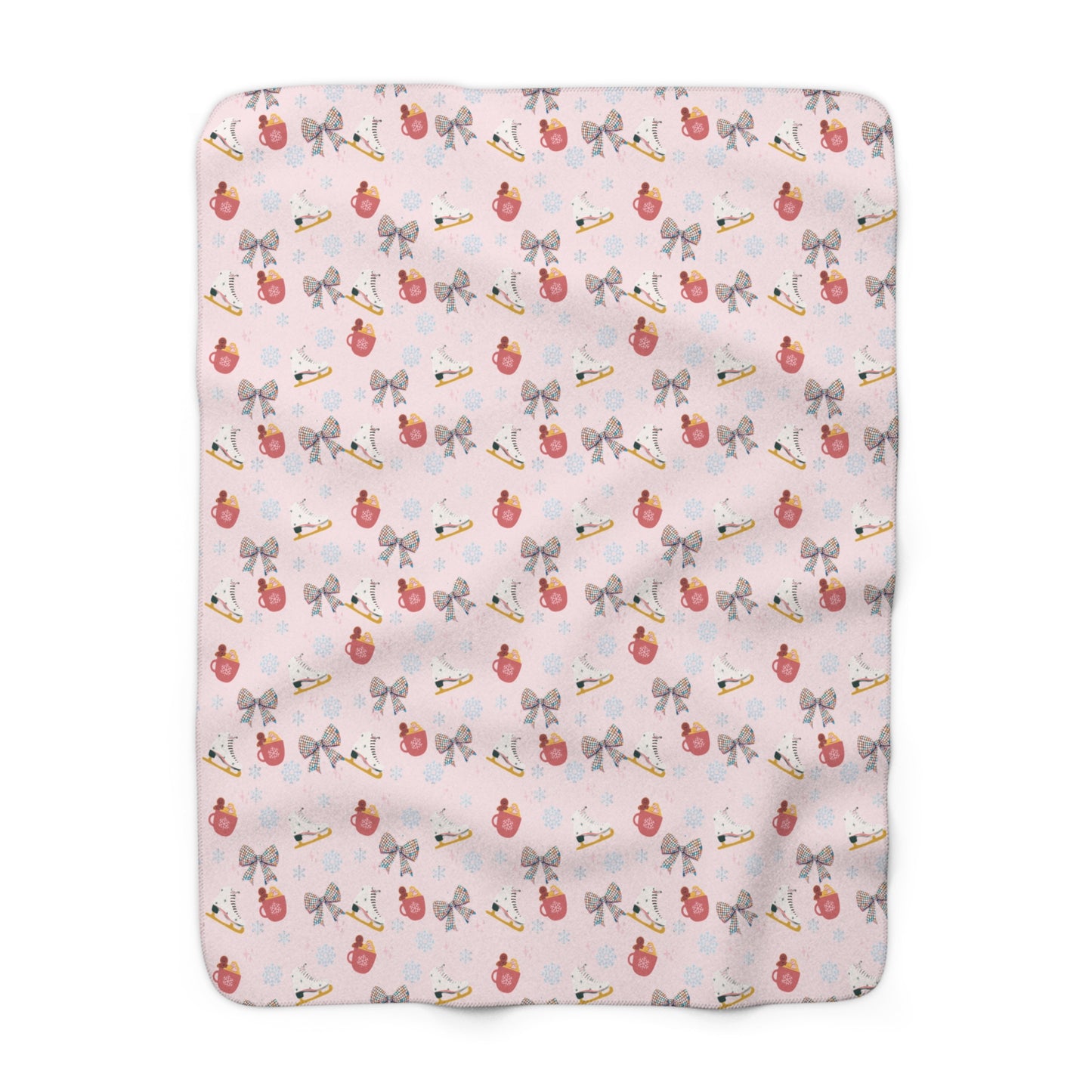Sherpa Fleece Blanket - Pink Christmas Disco Girls Winter Throw Mirror Ball Home Decor, Viral Gift