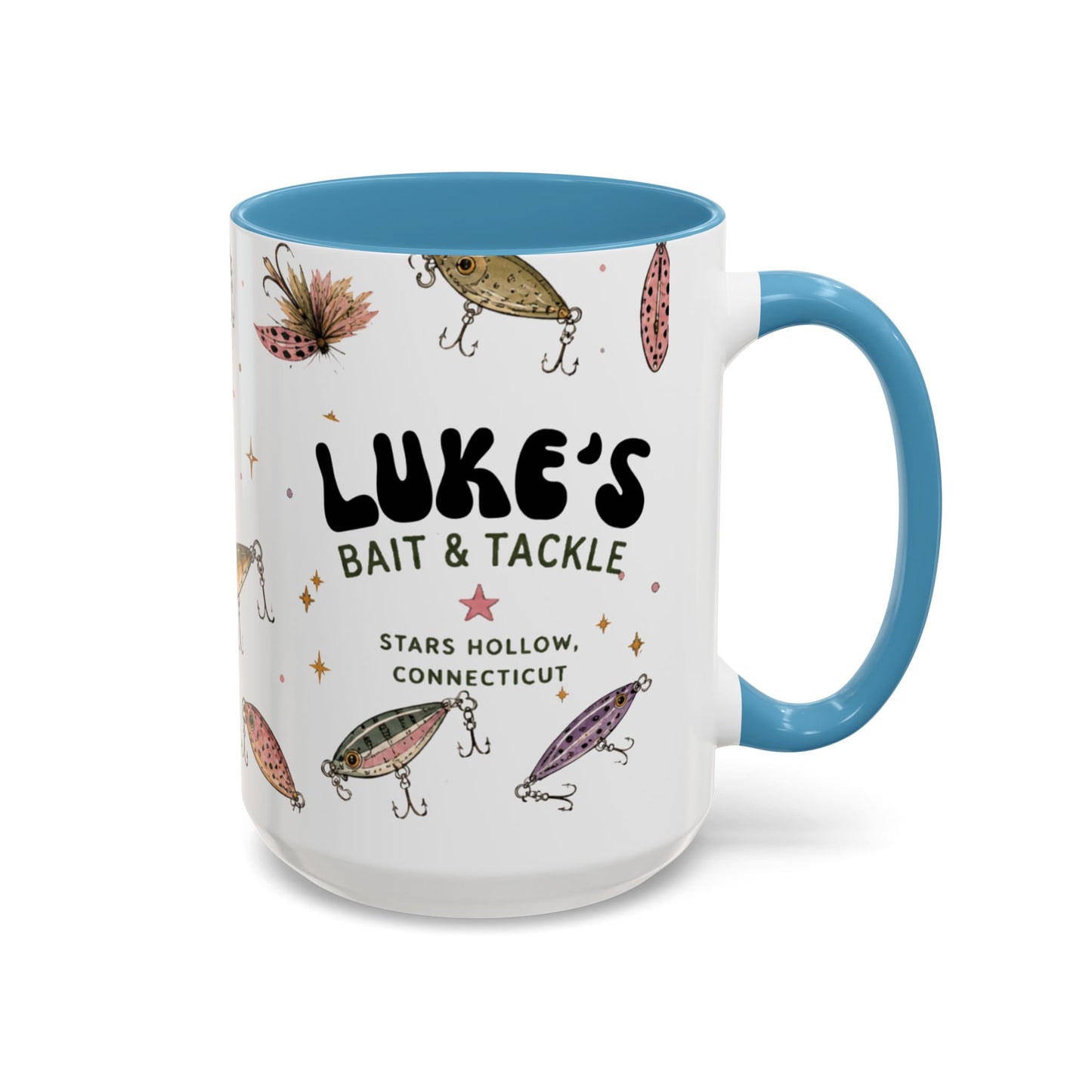 Luke’s Bait & Tackle Fishing Mug – Vintage Lure Coffee Cup (11/15oz)